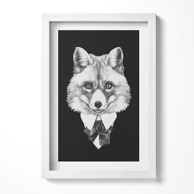 Obraz s rámem elegantní Ilustrace liščí hlavy