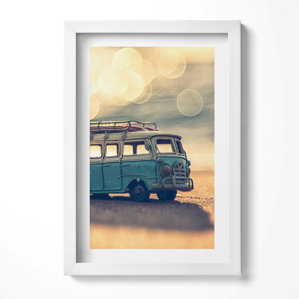 Obraz s rámem elegantní Camper na pláži