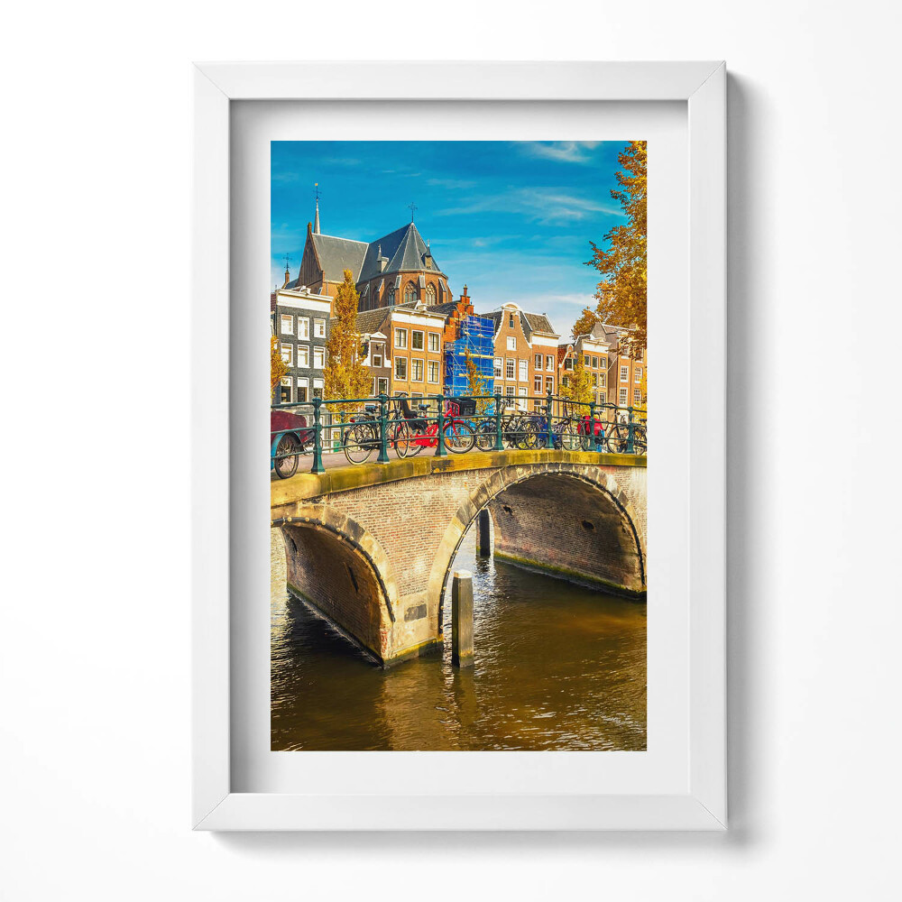Obraz s rámem elegantní Podzimní blues Amsterdamu