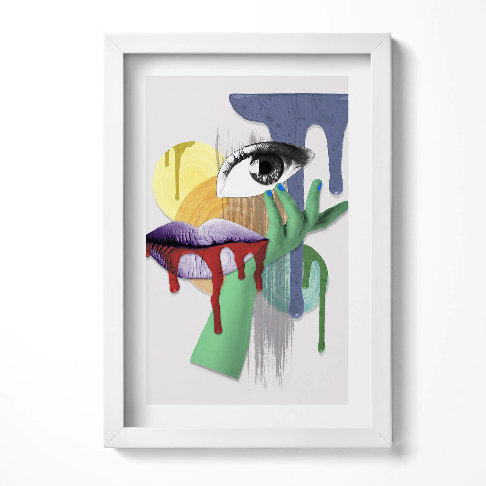 Obraz s rámem elegantní Surrealistická koláž