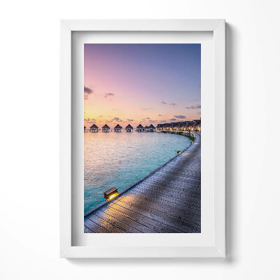 Obraz s rámem elegantní Západ slunce na Maledivách