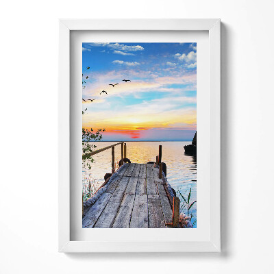 Obraz s rámem elegantní Plachetnice na jezeře