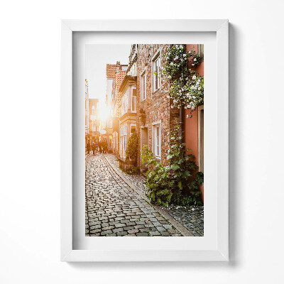 Obraz s rámem elegantní Italská ulice mezi budovami