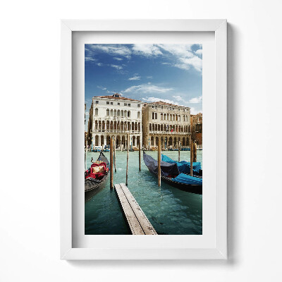 Obraz s rámem elegantní Gondoly Benátky Itálie