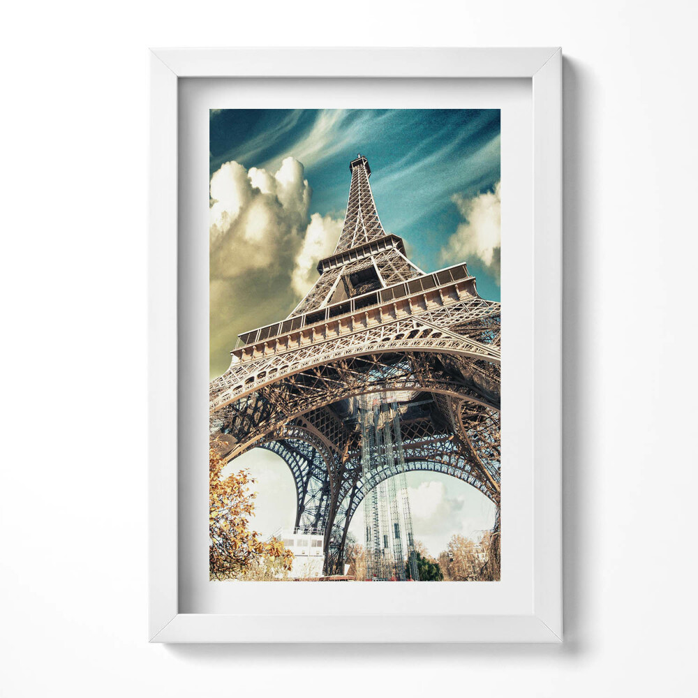 Obraz s rámem elegantní Skvělý výhled na Eiffelovu věž