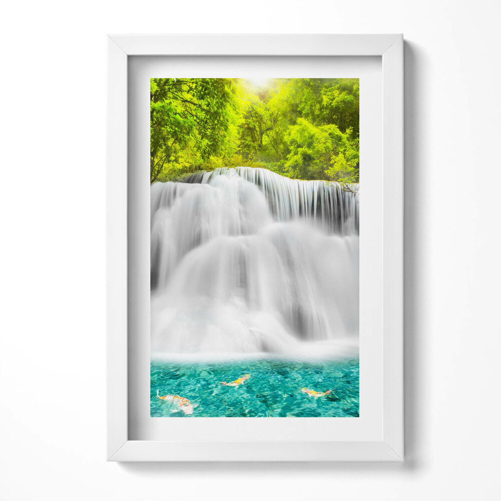 Obraz s rámem elegantní Vodopád Huai Mae Khamin v Thajsku