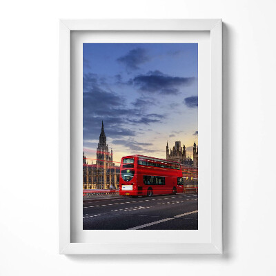 Obraz s rámem elegantní Červený autobus v Londýně