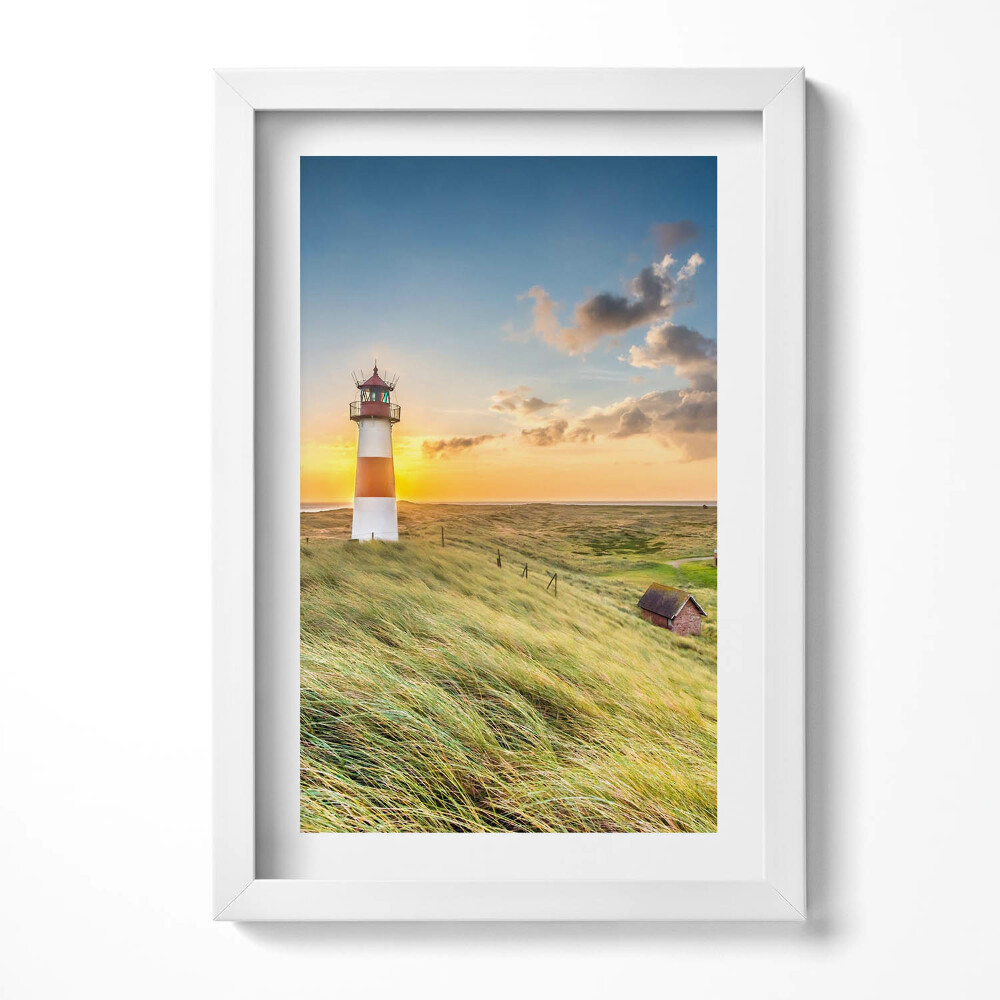 Obraz s rámem elegantní Seznam majáku na Syltu