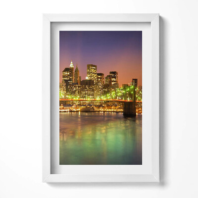 Obraz s rámem elegantní Brooklynský most v noci