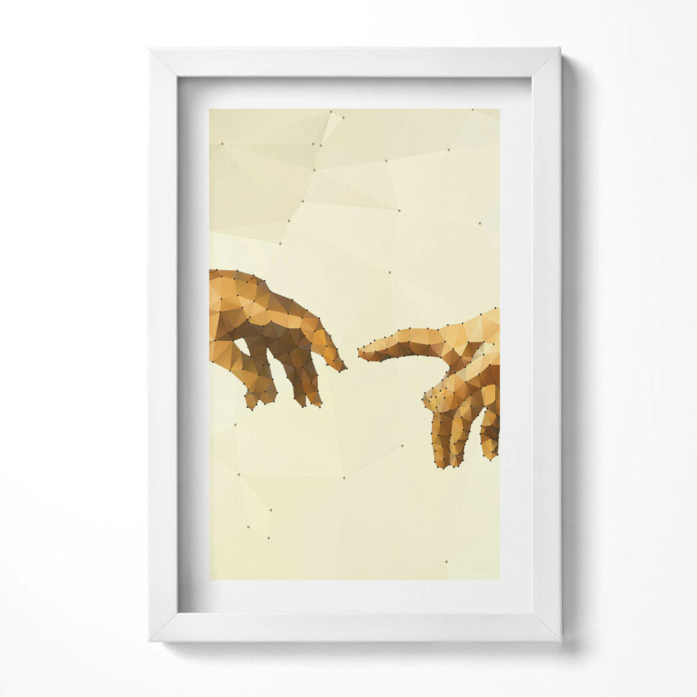 Obraz s rámem elegantní Stvoření Adama