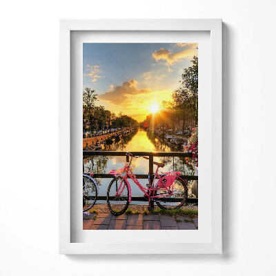 Obraz s rámem elegantní Východ slunce nad Amsterdamem