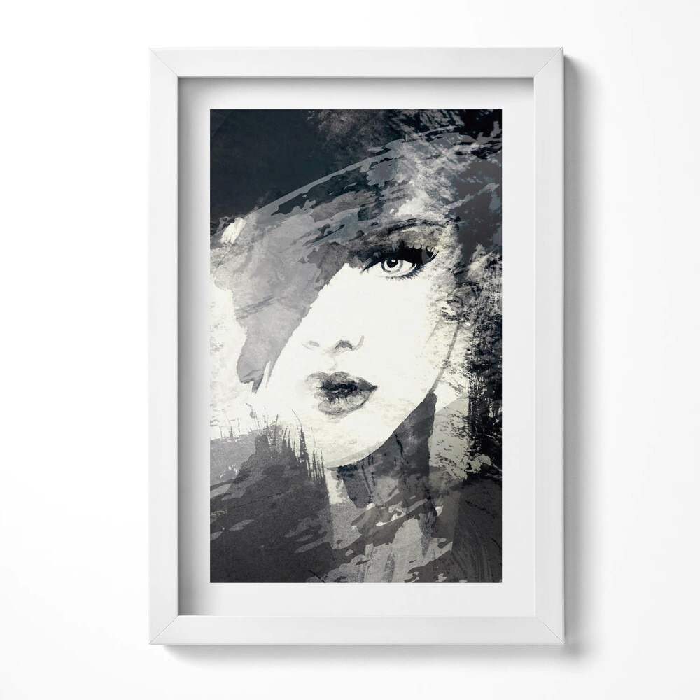 Obraz s rámem elegantní Žena ve stylu akvarelu