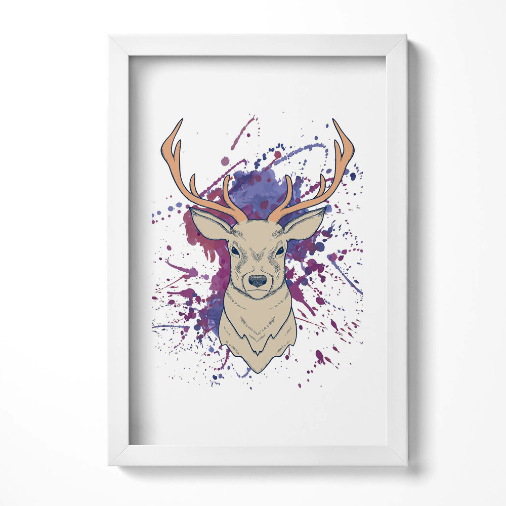 Obraz s rámem elegantní Jelen vektorové ilustrace