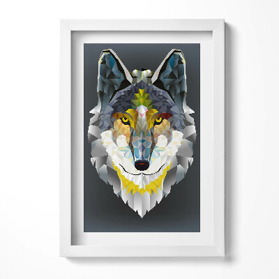 Obraz s rámem elegantní Vlčí hlava