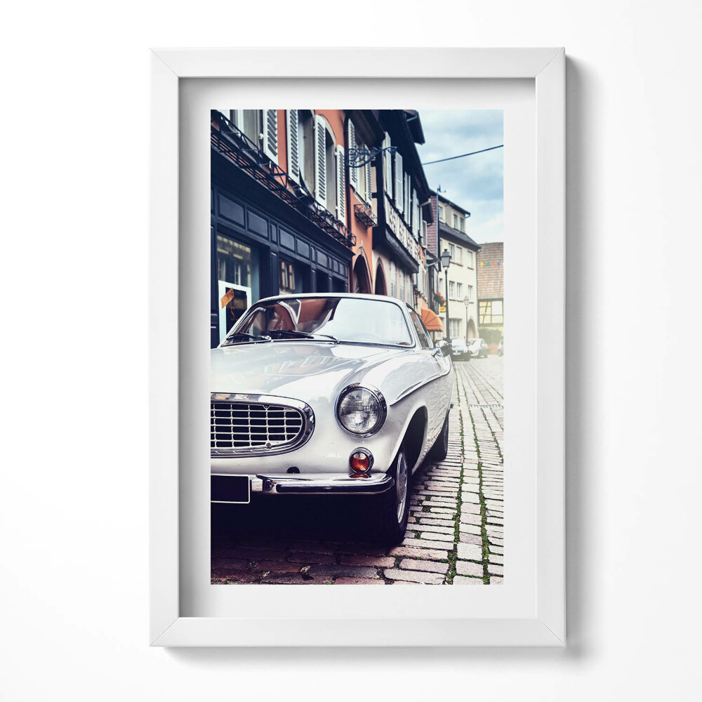 Obraz s rámem elegantní Retro auto