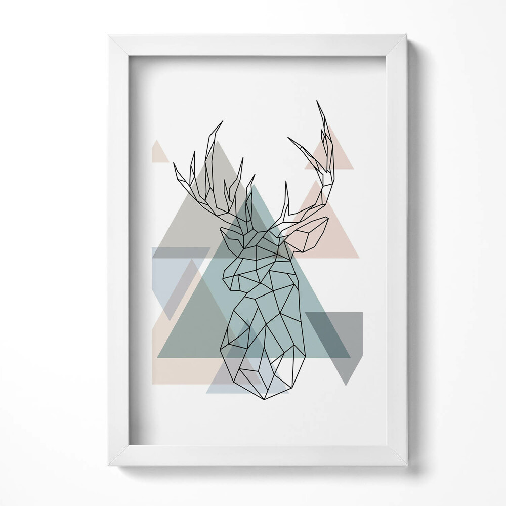 Obraz s rámem elegantní Geometrický sob