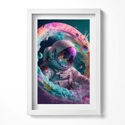 Obraz s rámem elegantní Kosmonaut barevné mraky