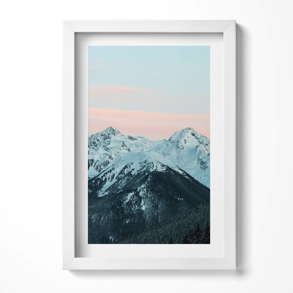 Obraz s rámem elegantní Pohoří v zimě
