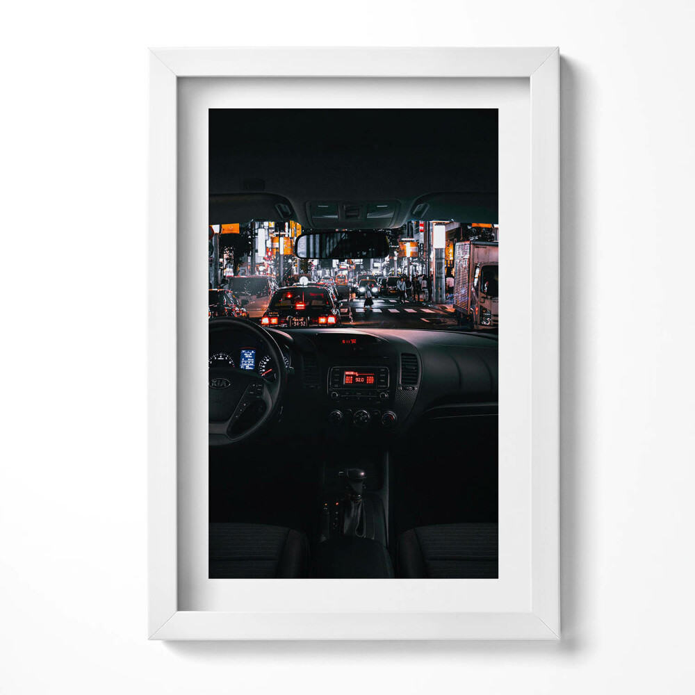 Obraz s rámem elegantní Auto v Tokiu