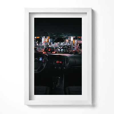 Obraz s rámem elegantní Auto v Tokiu