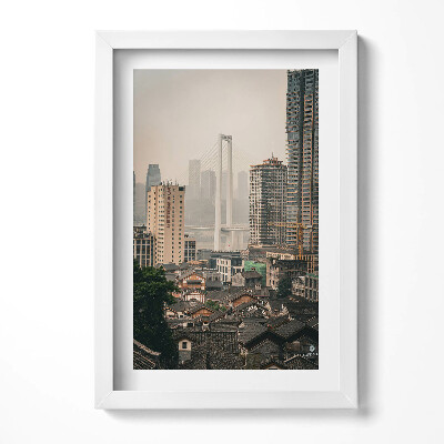 Obraz s rámem elegantní Staré město Chongqing