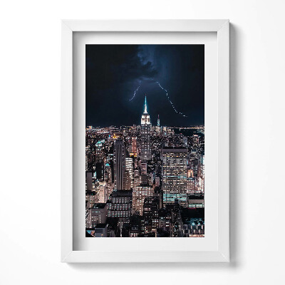 Obraz s rámem elegantní New York mrakodrapy v noci