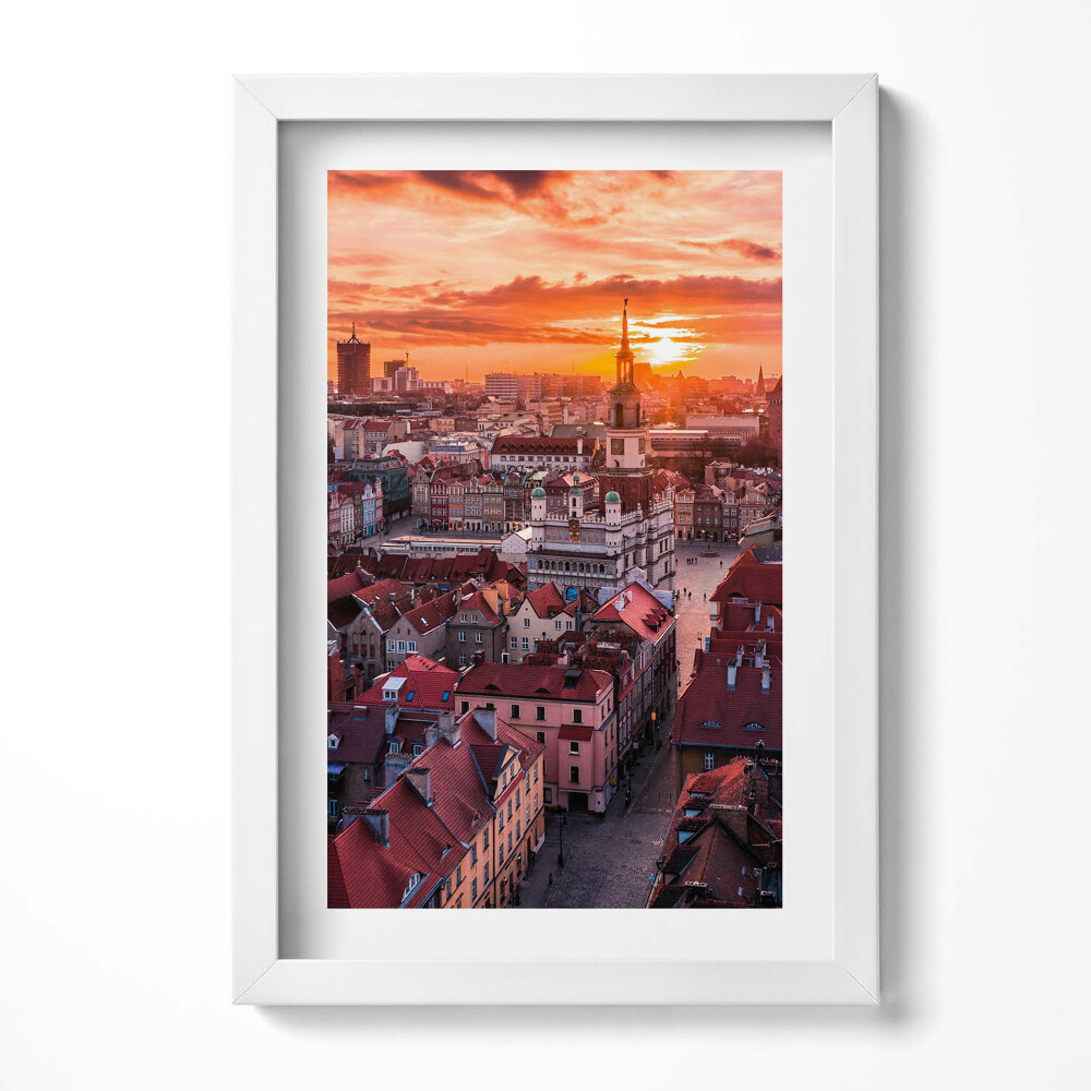 Obraz s rámem elegantní Poznaň - panorama