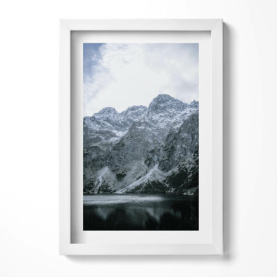 Obraz s rámem elegantní Morskie Oko v zimních Tatrách