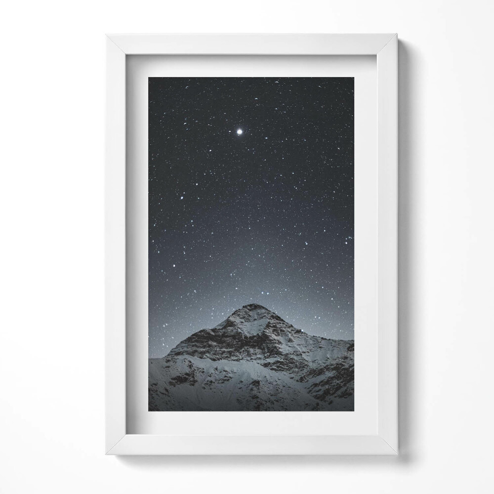 Obraz s rámem elegantní Hora za hvězdné noci