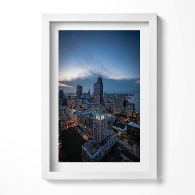 Obraz s rámem elegantní Fotografie města Chicago