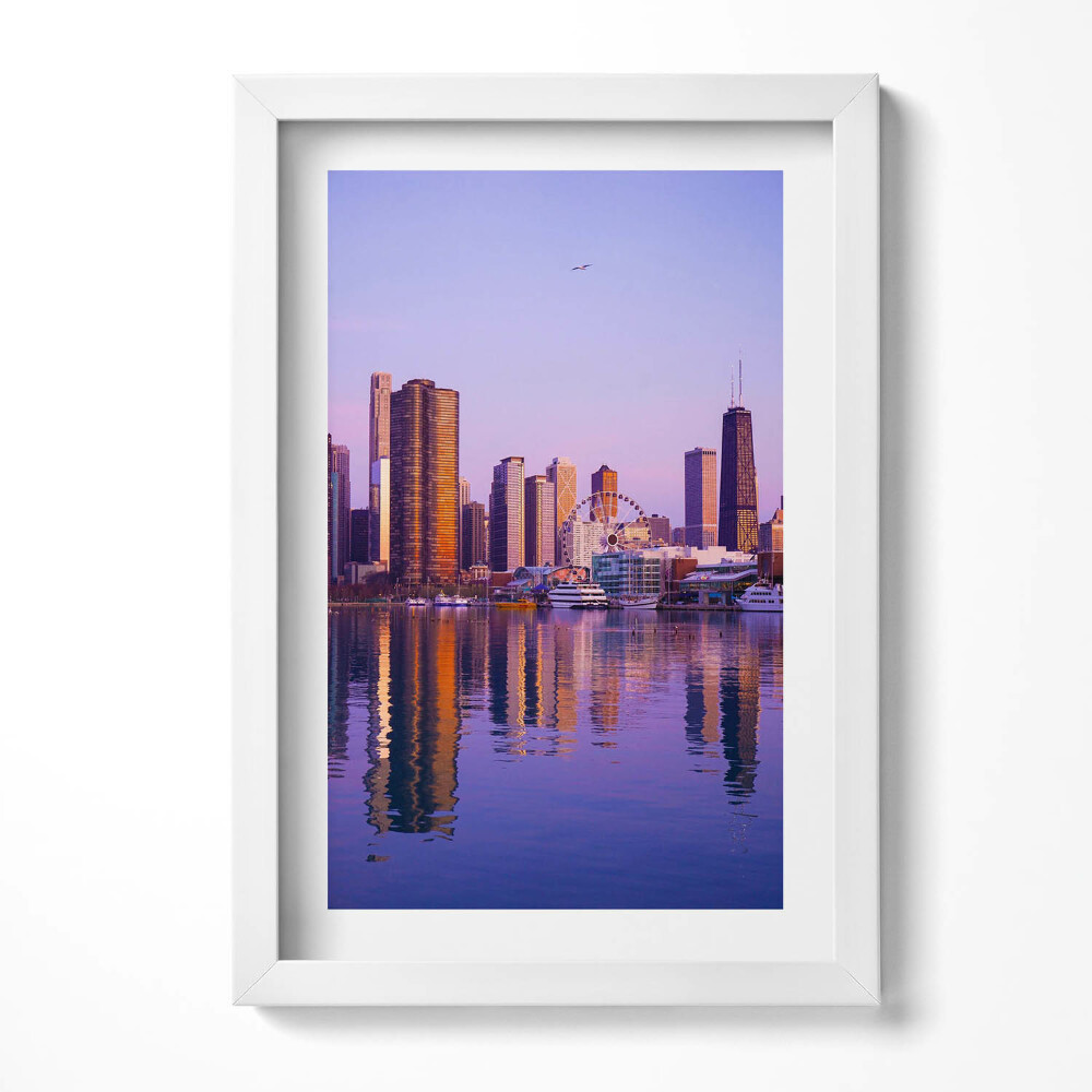 Obraz s rámem elegantní Pohled na mrakodrapy USA