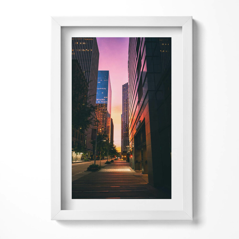 Obraz s rámem elegantní Prázdná ulice v Houstonu