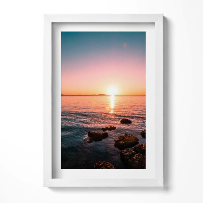 Obraz s rámem elegantní Skály při západu slunce