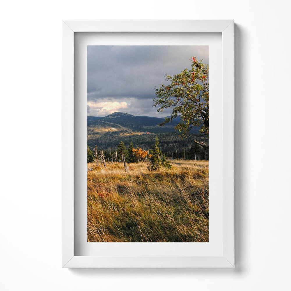 Obraz s rámem elegantní Krkonoše na podzim