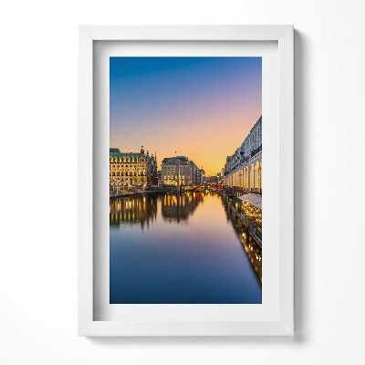 Obraz s rámem elegantní Radnice v německém Hamburku