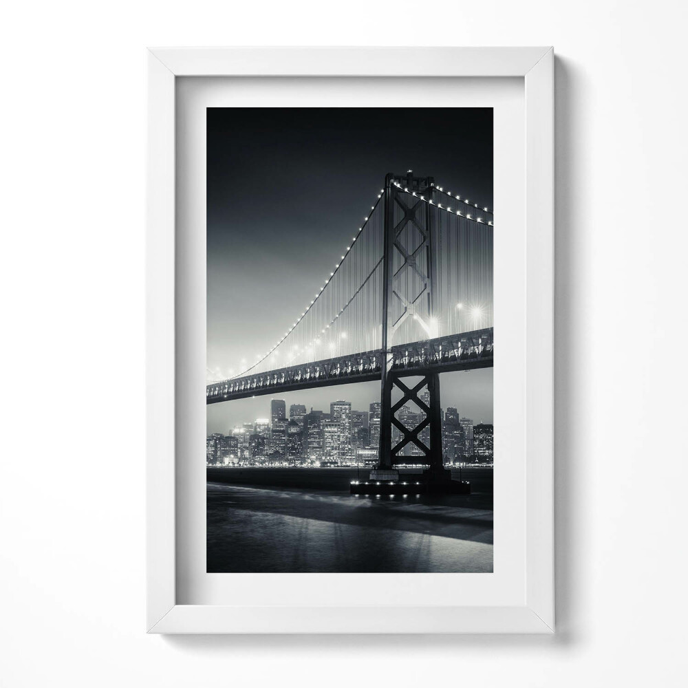 Obraz s rámem elegantní Most v noci San Francisco