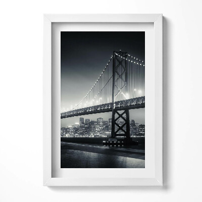 Obraz s rámem elegantní Most v noci San Francisco