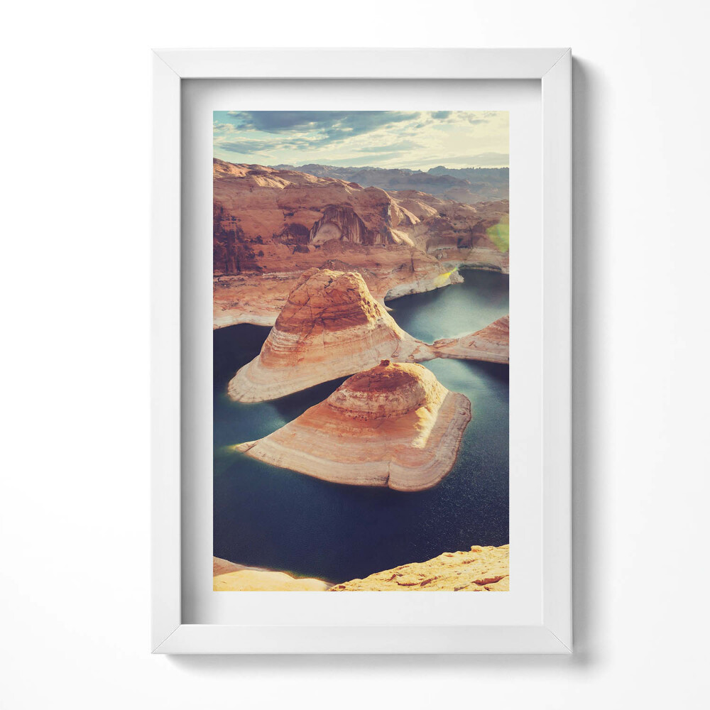 Obraz s rámem elegantní Powel lake USA