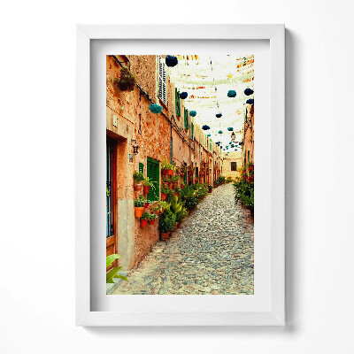 Obraz s rámem elegantní Ulice ve vesnici Valldemossa