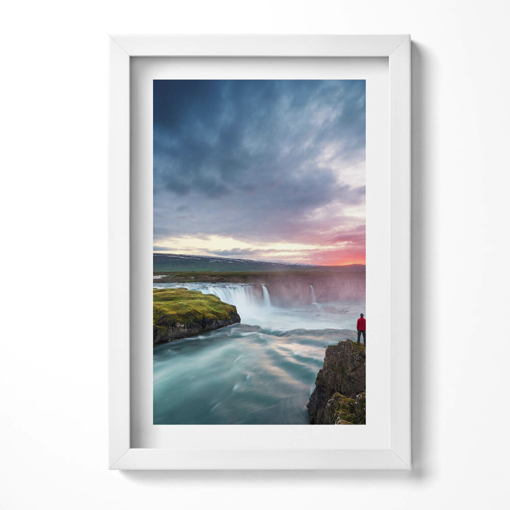 Obraz s rámem elegantní Krajina s vodopádem Godafoss
