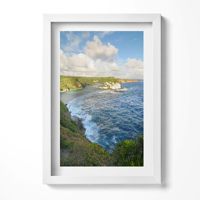 Obraz s rámem elegantní Plážový útes a mořské vlny