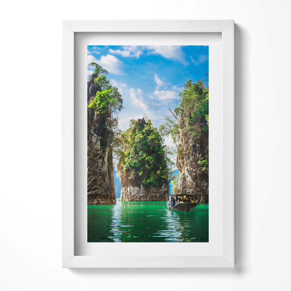 Obraz s rámem elegantní Jezero stromy příroda