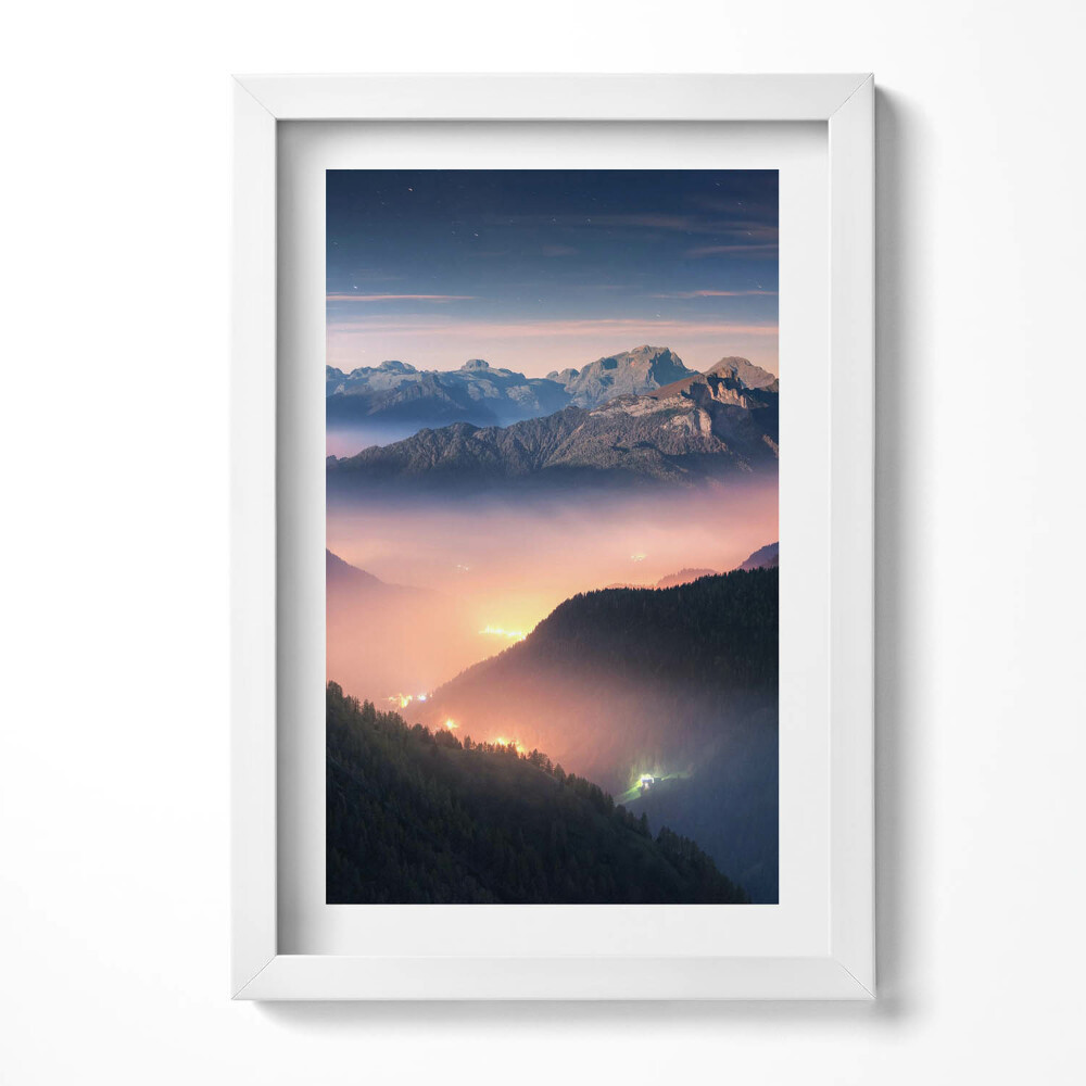 Obraz s rámem elegantní Krajina horských vrcholů