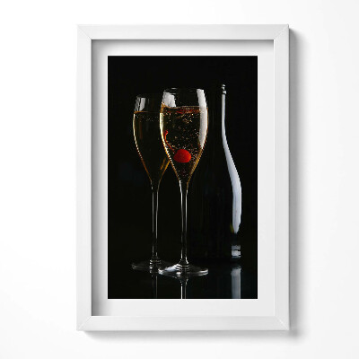 Obraz s rámem elegantní Sklenice šampaňského