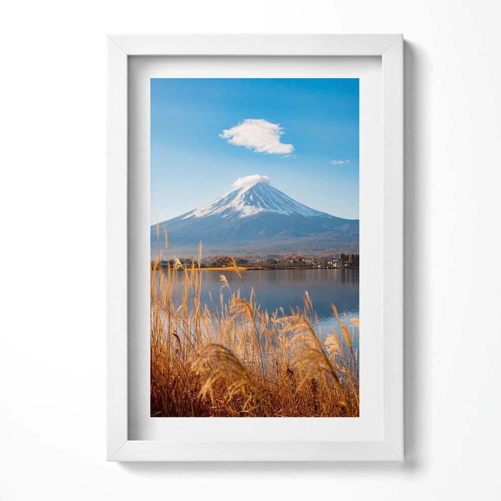 Obraz s rámem elegantní Krajina hory Fudži Japonsko