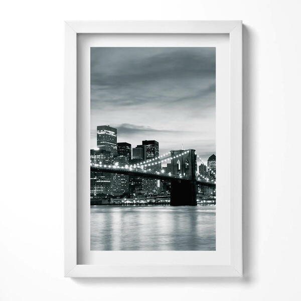 Obraz s rámem elegantní Brooklyn Bridge Nové panorama