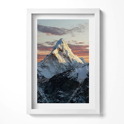 Obraz s rámem elegantní Zasněžený vrchol hory