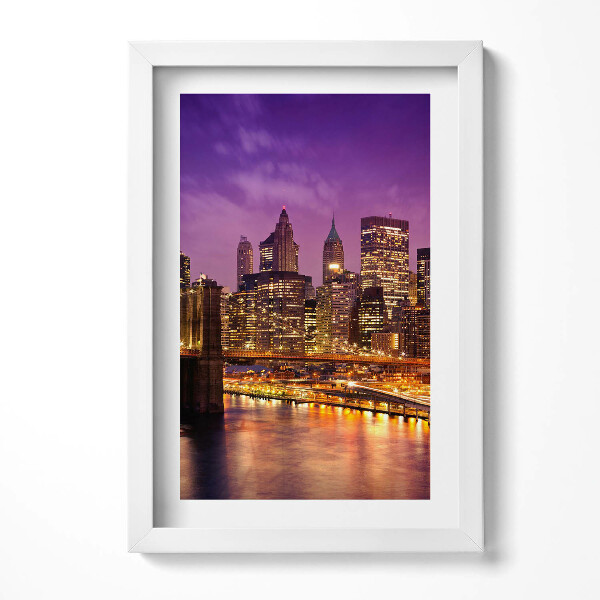 Obraz s rámem elegantní Městská světla ve večerních hodinách