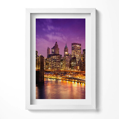 Obraz s rámem elegantní Městská světla ve večerních hodinách