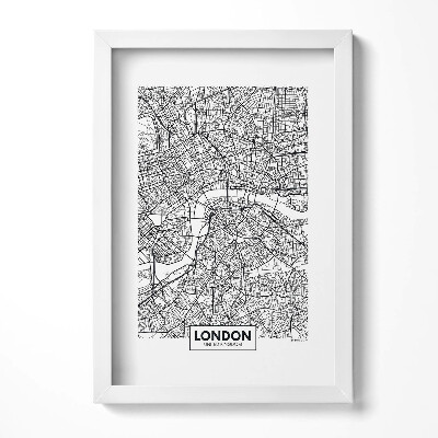 Obraz s rámem elegantní Mapa města Londýn Anglie
